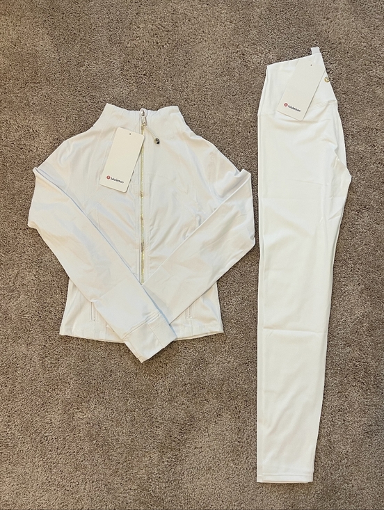 lululemon athletica Pants - Lululemon White Define Jacket + Align Leggings Set Size 6 NWT